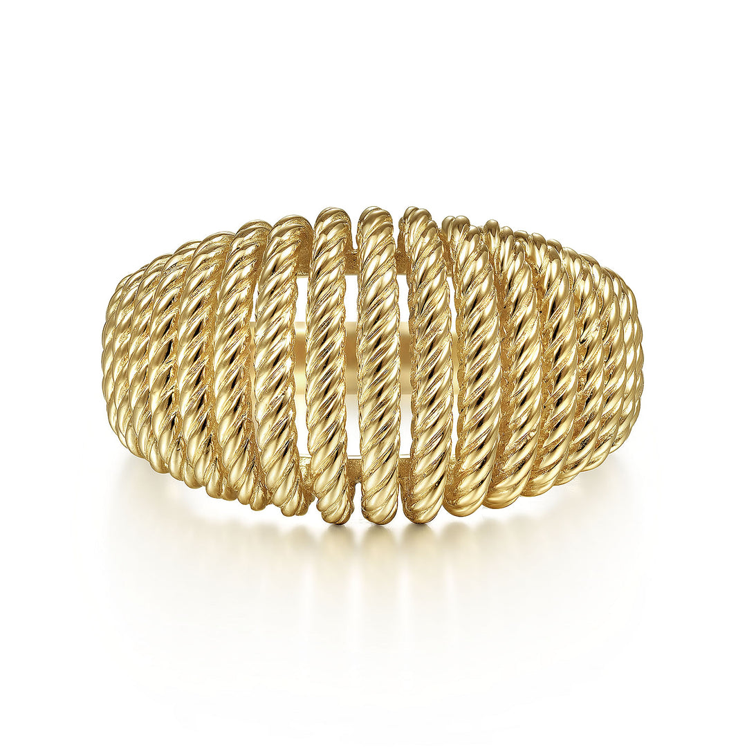 Gabriel & Co. LR51979Y4JJJ 14K Yellow Gold Graduating Twisted Rope Cage Ring