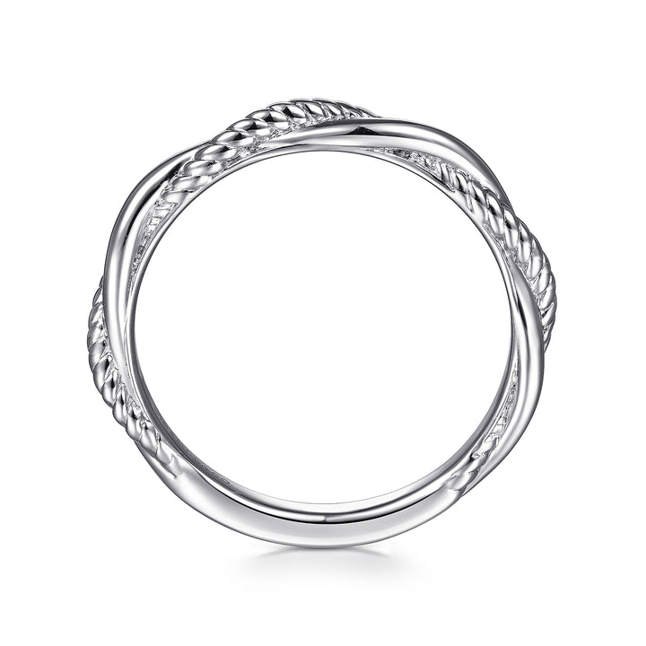 Gabriel & Co. LR51981W4JJJ 14K White Gold Twisted Rope Intertwining Ring
