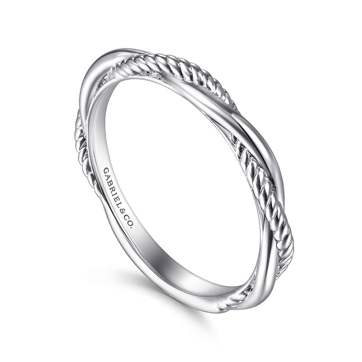 Gabriel & Co. LR51981W4JJJ 14K White Gold Twisted Rope Intertwining Ring