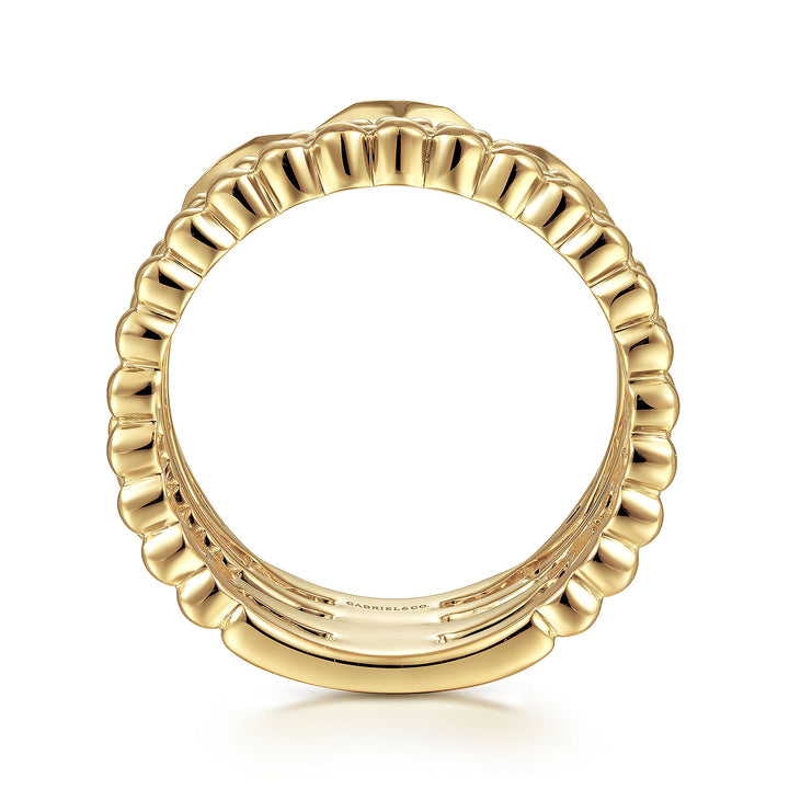 Gabriel & Co. LR51987Y4JJJ 14K Yellow Gold Multi Row Wide Ring