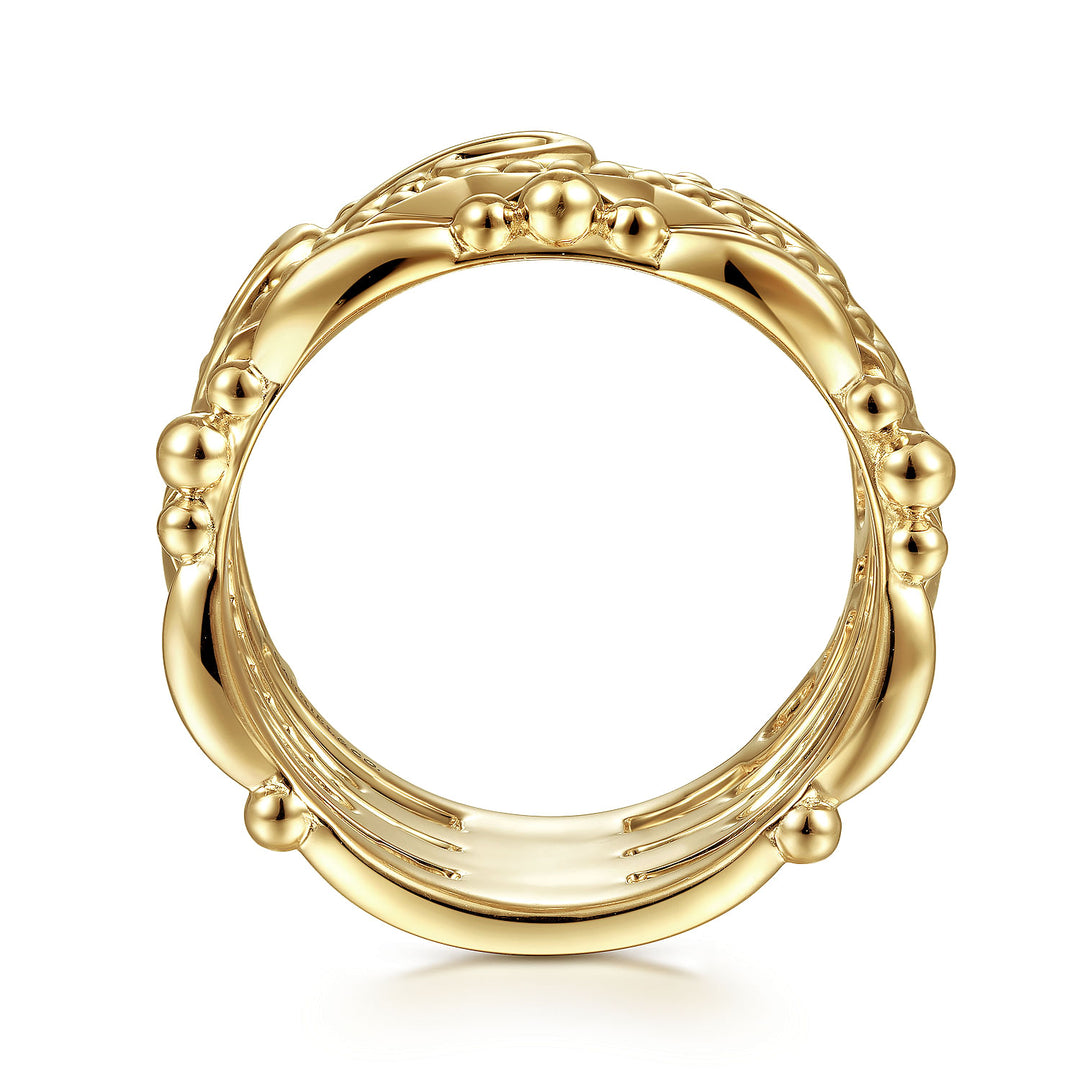 Gabriel & Co. LR51988Y4JJJ 14K Yellow Gold Multi Pattern Ring