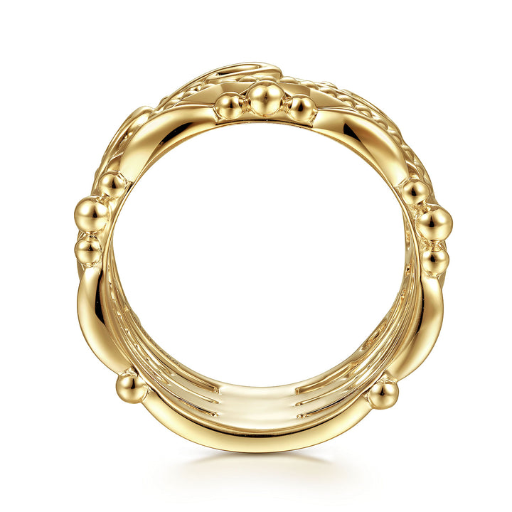 Gabriel & Co. LR51988Y4JJJ 14K Yellow Gold Multi Pattern Ring