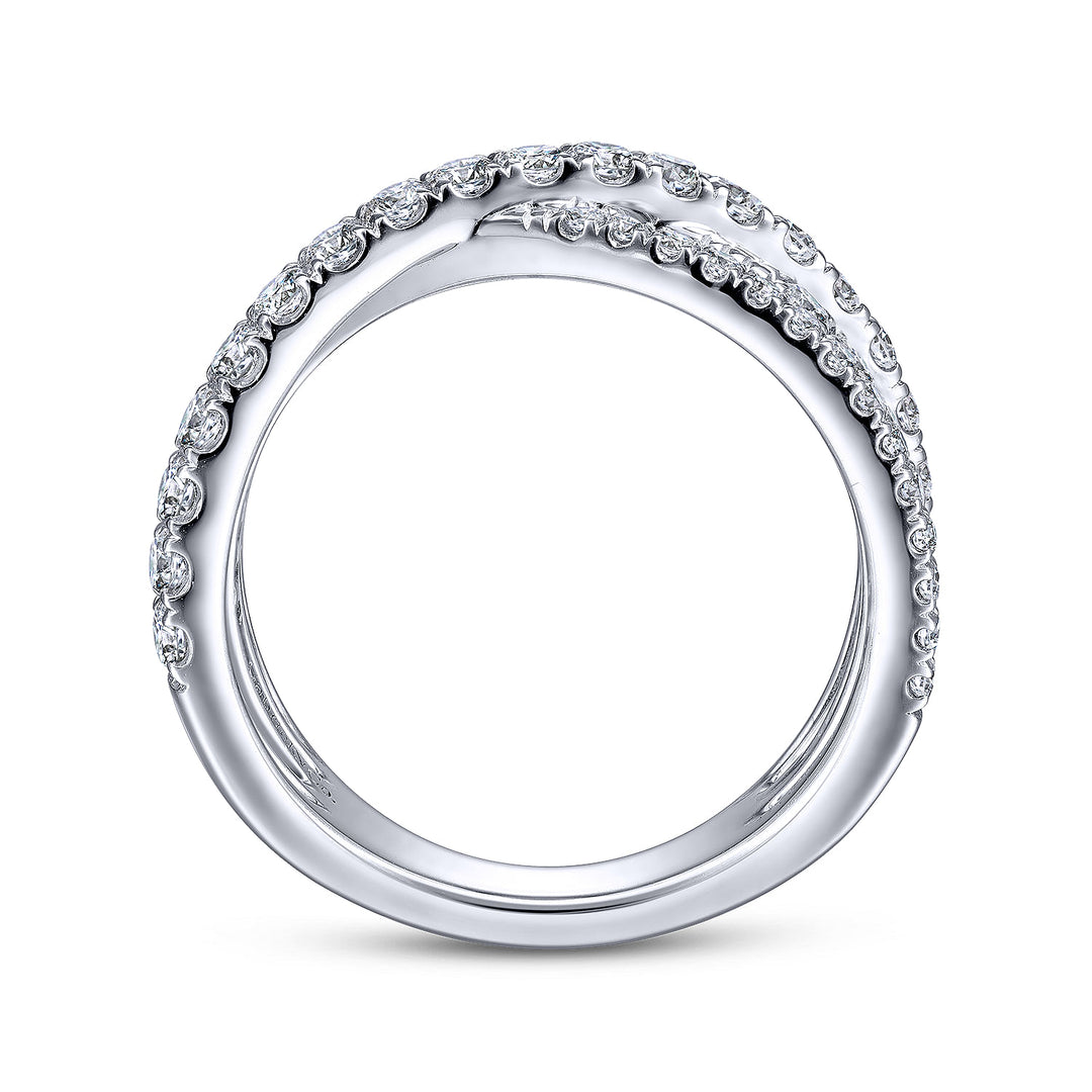 Gabriel & Co. LR51992W45JJ 14K White Gold Diamond Criss Cross Ring