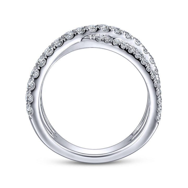 Gabriel & Co. LR51992W45JJ 14K White Gold Diamond Criss Cross Ring