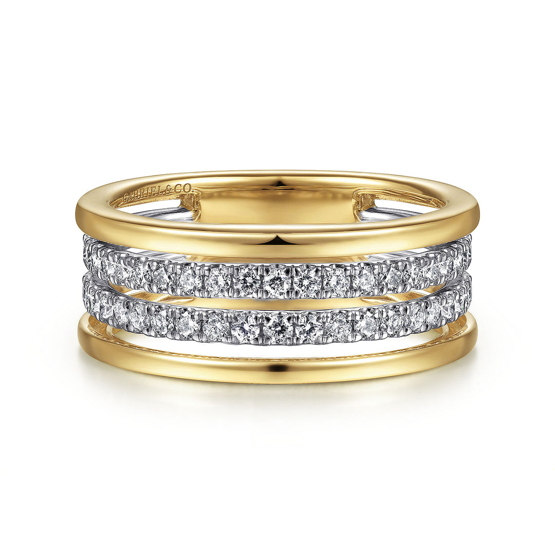 Gabriel & Co. LR52033M45JJ 14K White Yellow Gold Diamond Ring