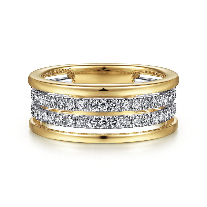 Gabriel & Co. LR52033M45JJ 14K White Yellow Gold Diamond Ring