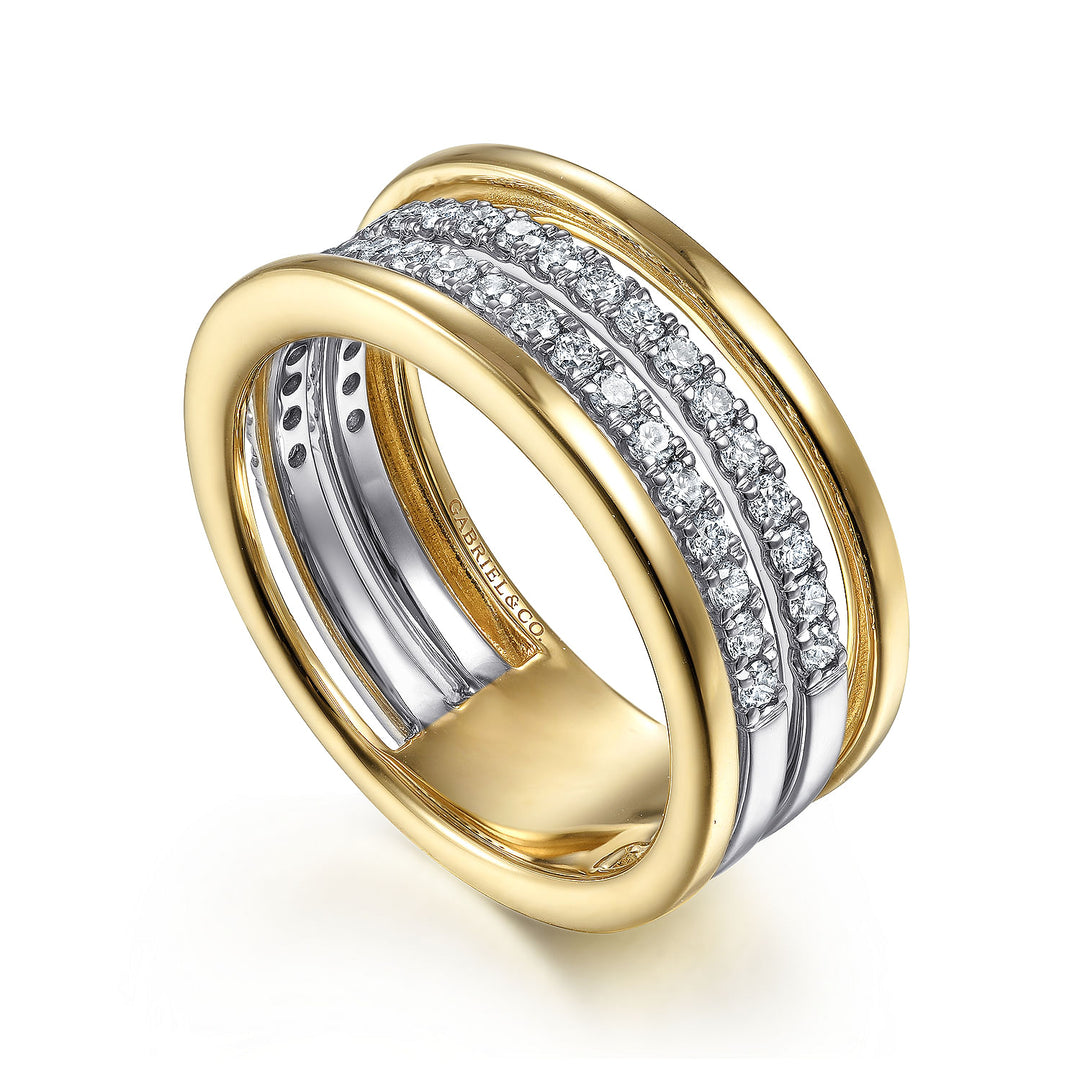Gabriel & Co. LR52033M45JJ 14K White Yellow Gold Diamond Ring