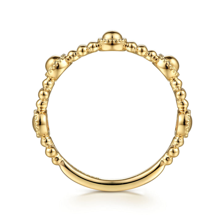 Gabriel & Co. LR52150Y4JJJ 14K Yellow Gold Bujukan Station Delicate Ring