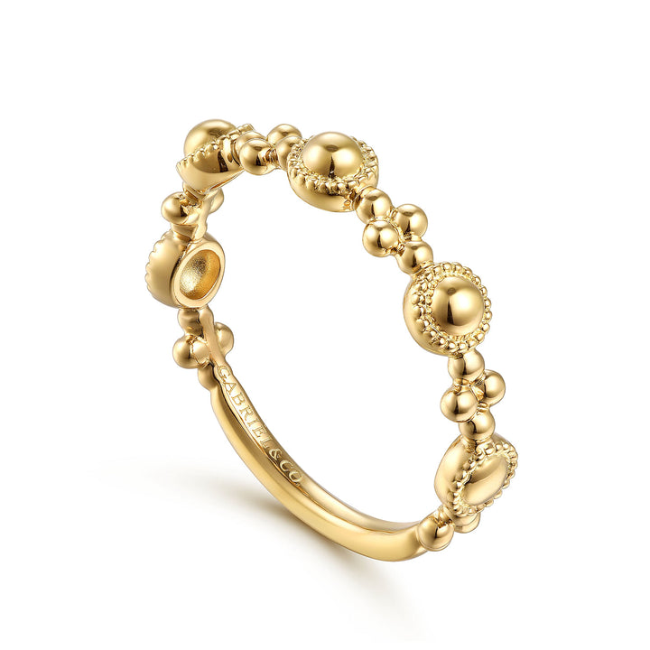 Gabriel & Co. LR52150Y4JJJ 14K Yellow Gold Bujukan Station Delicate Ring