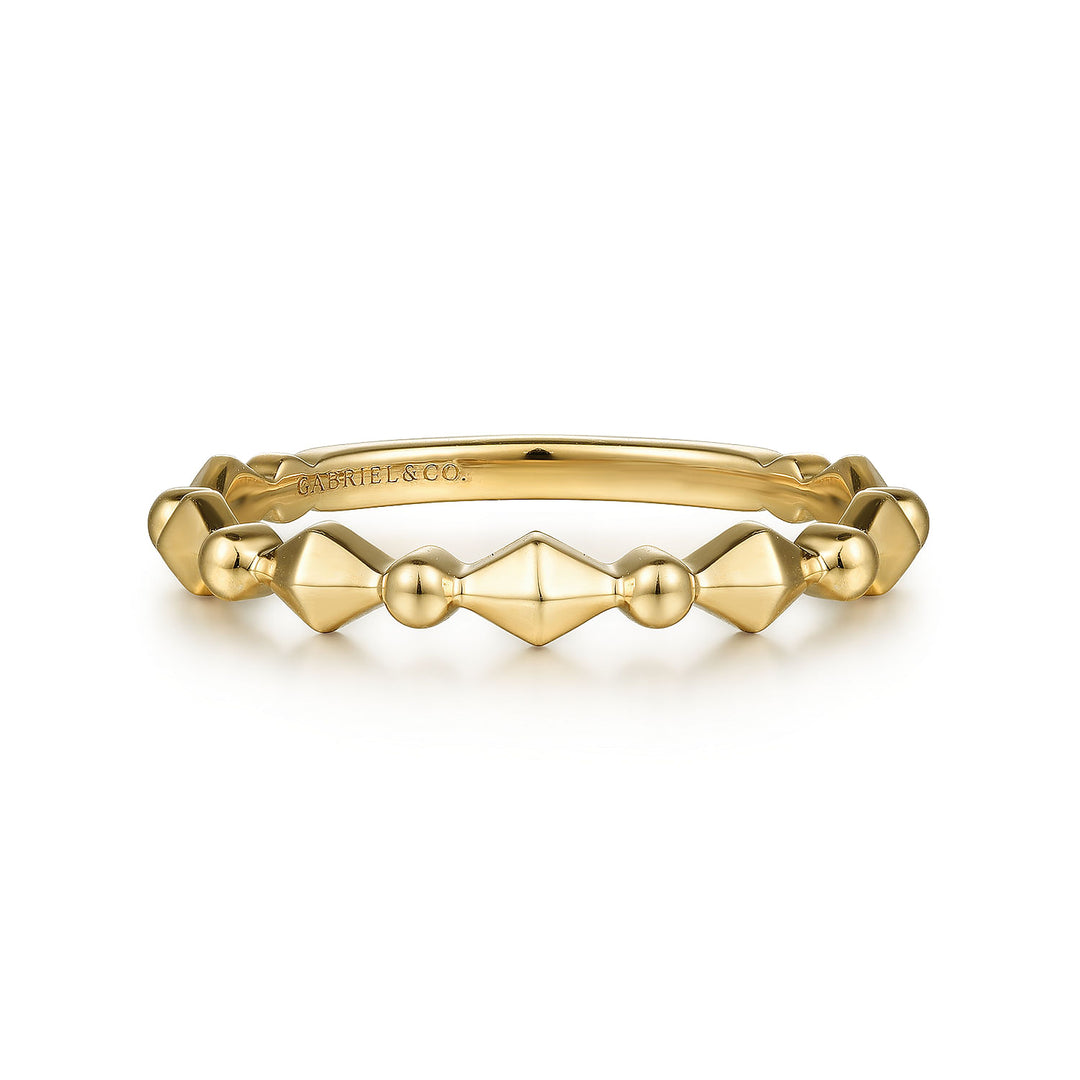 Gabriel & Co. LR52171Y4JJJ 14K Yellow Gold Geometric Station Ring