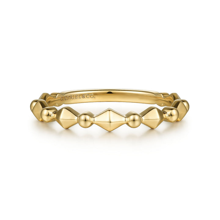 Gabriel & Co. LR52171Y4JJJ 14K Yellow Gold Geometric Station Ring