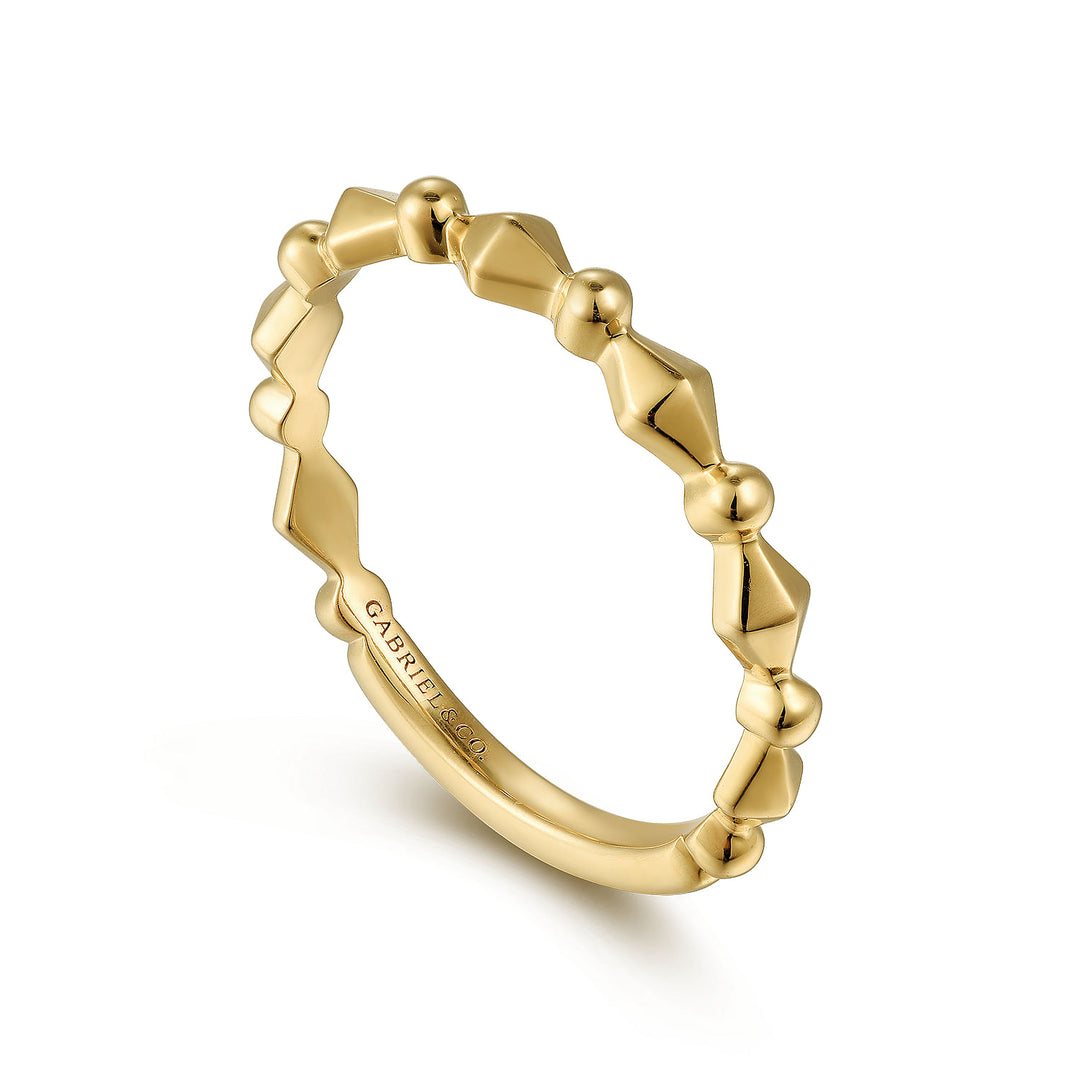 Gabriel & Co. LR52171Y4JJJ 14K Yellow Gold Geometric Station Ring