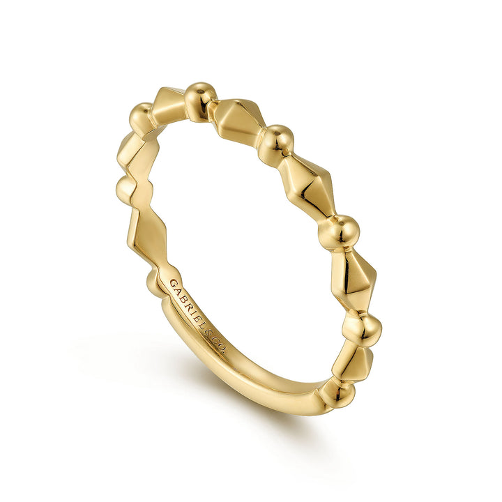 Gabriel & Co. LR52171Y4JJJ 14K Yellow Gold Geometric Station Ring