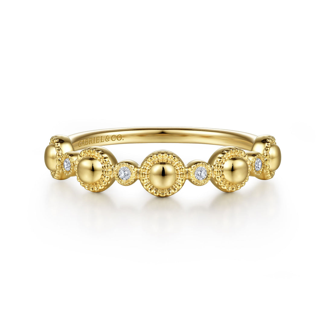 Gabriel & Co. LR52177Y45JJ 14K Yellow Gold Diamond Bujukan Station Ring