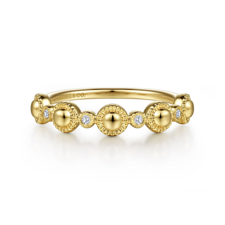 Gabriel & Co. LR52177Y45JJ 14K Yellow Gold Diamond Bujukan Station Ring
