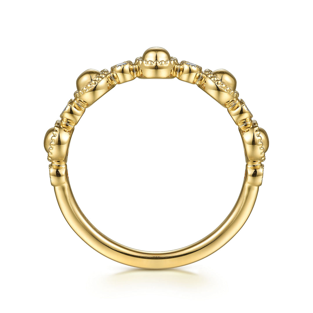 Gabriel & Co. LR52177Y45JJ 14K Yellow Gold Diamond Bujukan Station Ring