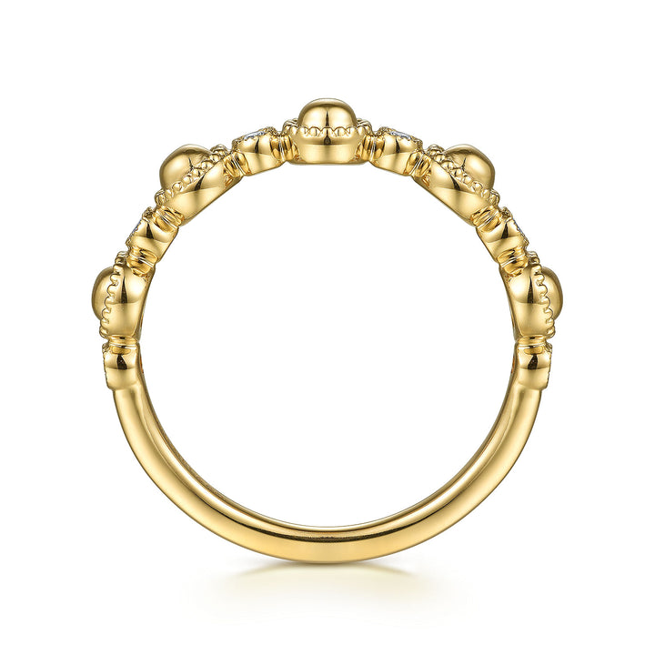 Gabriel & Co. LR52177Y45JJ 14K Yellow Gold Diamond Bujukan Station Ring