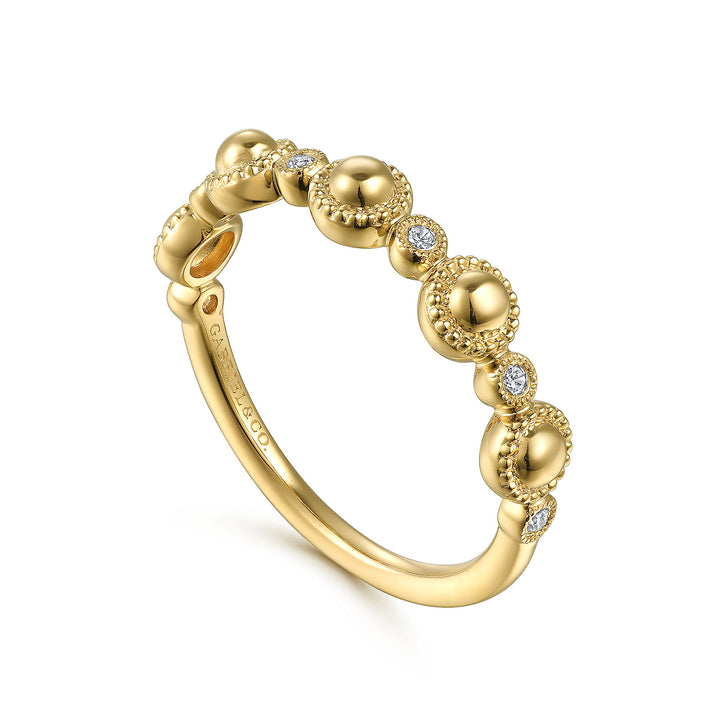 Gabriel & Co. LR52177Y45JJ 14K Yellow Gold Diamond Bujukan Station Ring