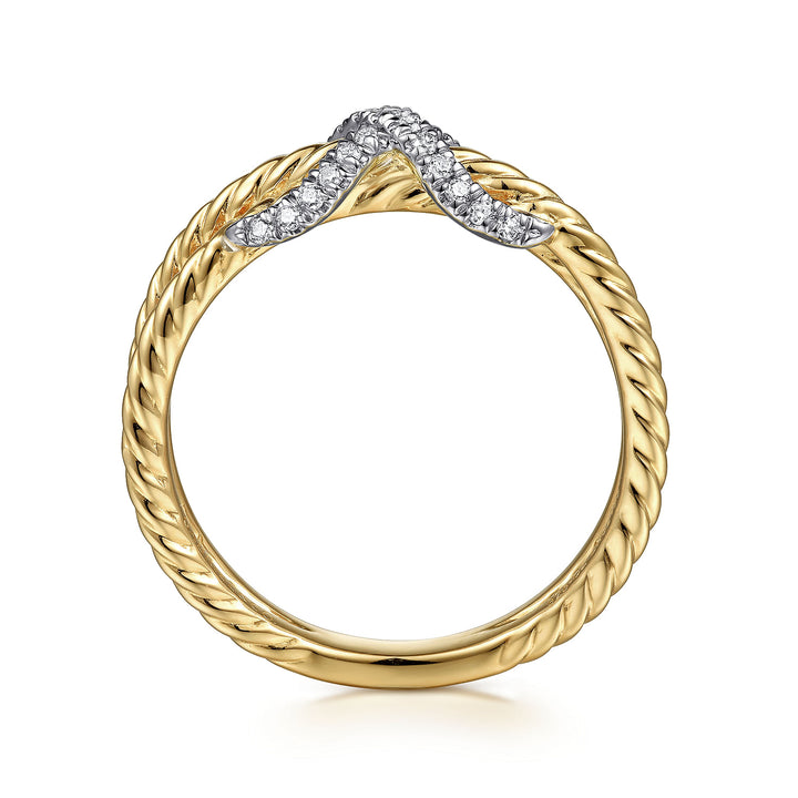 Gabriel & Co. LR52195M45JJ 14K White Yellow Gold Hampton Ring with Diamond X