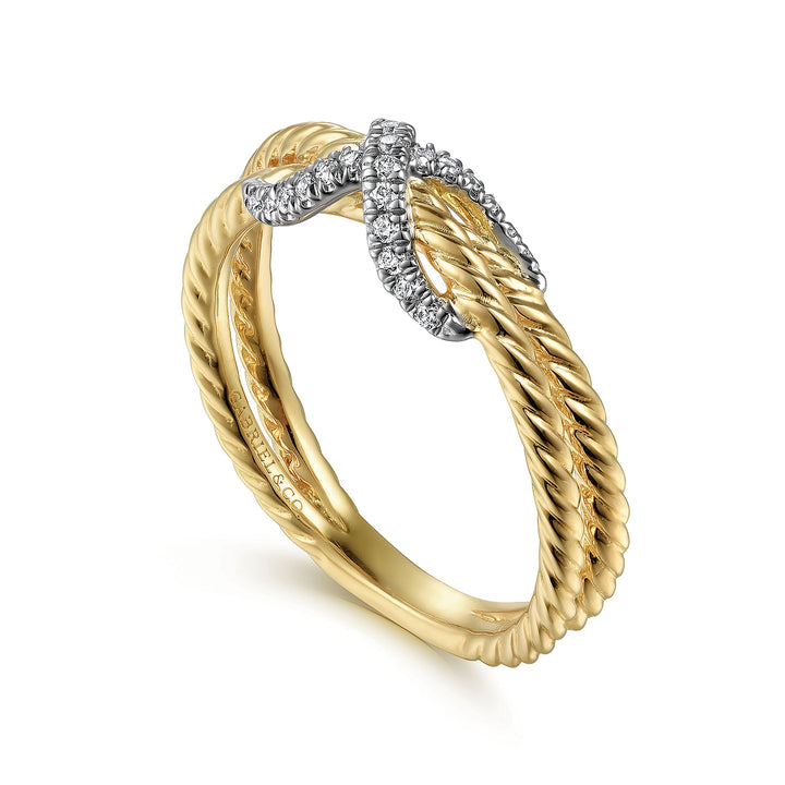 Gabriel & Co. LR52195M45JJ 14K White Yellow Gold Hampton Ring with Diamond X