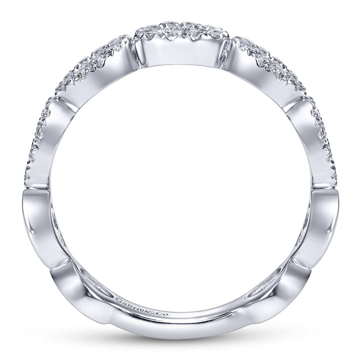 Gabriel & Co. LR6222W45JJ 14K White Gold Open Circles Diamond Band
