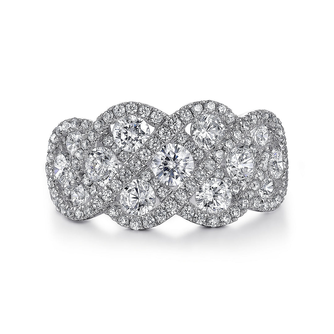 Gabriel & Co. LR6258W44JJ 14K White Gold Woven Diamond Statement Ring
