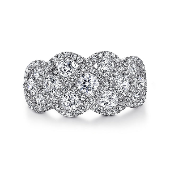 Gabriel & Co. LR6258W44JJ 14K White Gold Woven Diamond Statement Ring