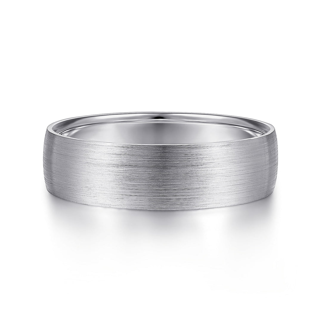Gabriel & Co. MBL0156 60W4JJJ 14K White Gold 6mm   Satin Finish Men's Wedding Band