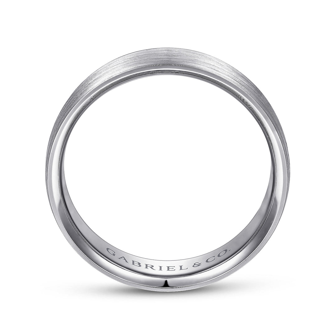 Gabriel & Co. MBL0156 60W4JJJ 14K White Gold 6mm   Satin Finish Men's Wedding Band