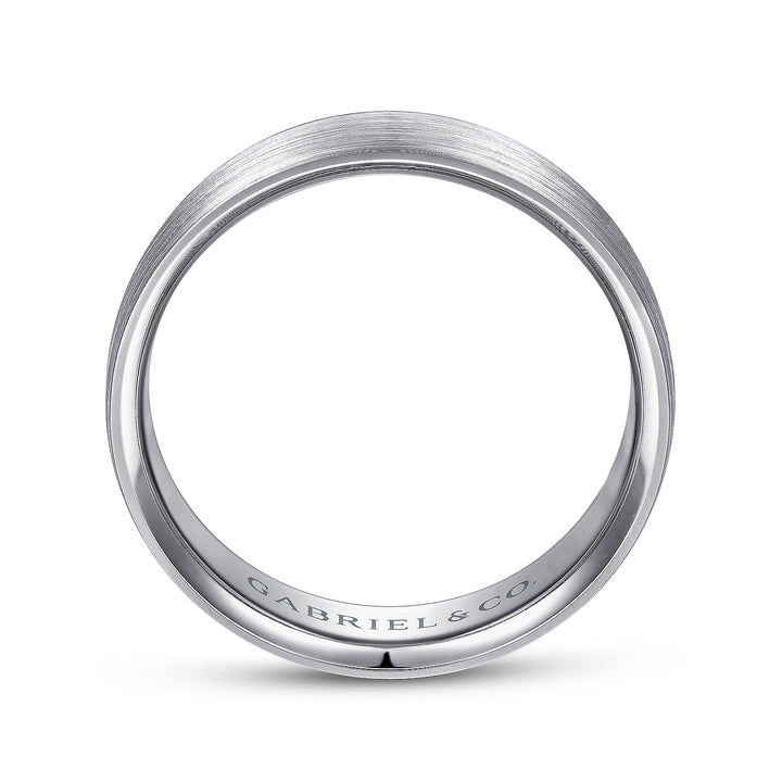 Gabriel & Co. MBL0156 60W4JJJ 14K White Gold 6mm   Satin Finish Men's Wedding Band