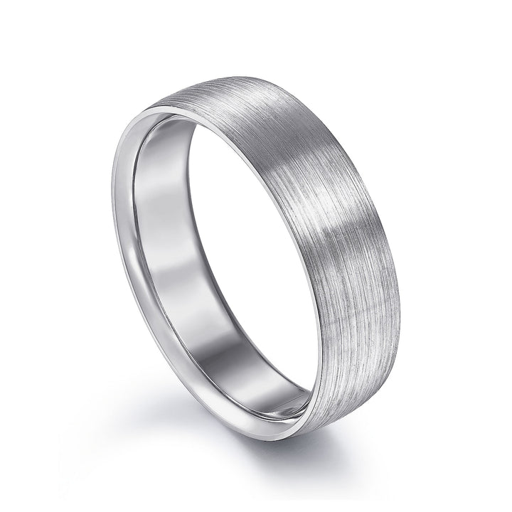 Gabriel & Co. MBL0156 60W4JJJ 14K White Gold 6mm   Satin Finish Men's Wedding Band