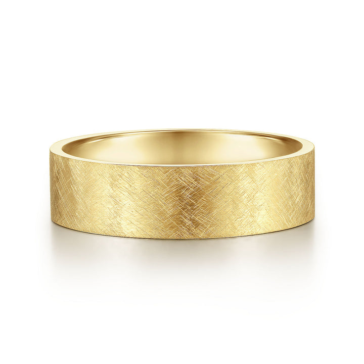 Gabriel & Co. MBM0137 60Y4JJJ 14K Yellow Gold 6mm   Brushed Finish Men's Wedding Band