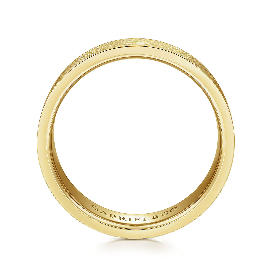 Gabriel & Co. MBM0137 60Y4JJJ 14K Yellow Gold 6mm   Brushed Finish Men's Wedding Band
