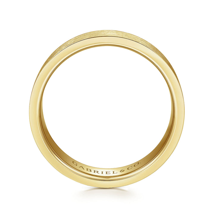 Gabriel & Co. MBM0137 60Y4JJJ 14K Yellow Gold 6mm   Brushed Finish Men's Wedding Band