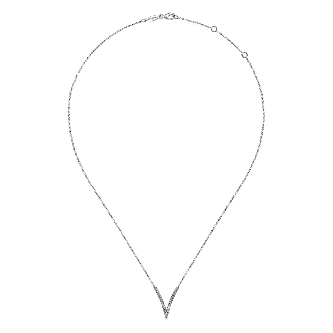 Gabriel & Co. NK4720W45JJ 14K White Gold Diamond Chevron Necklace