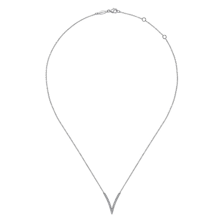 Gabriel & Co. NK4720W45JJ 14K White Gold Diamond Chevron Necklace