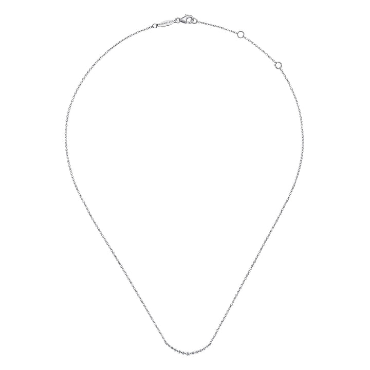 Gabriel & Co. NK4942W45JJ 14K White Gold Diamond Curved Bar Necklace