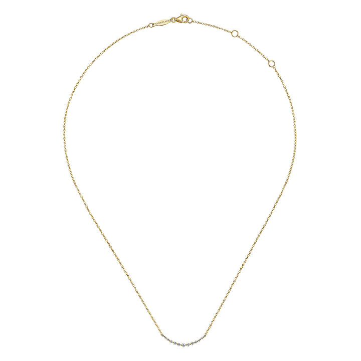 Gabriel & Co. NK4942Y45JJ 14K Yellow Gold Diamond Curved Bar Necklace