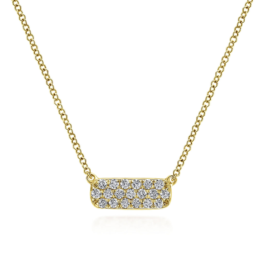 Gabriel & Co. NK4943Y45JJ 14K Yellow Gold Rectangular Diamond Pendant Necklace