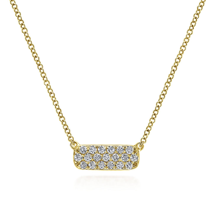 Gabriel & Co. NK4943Y45JJ 14K Yellow Gold Rectangular Diamond Pendant Necklace