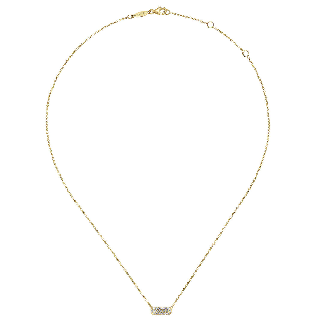 Gabriel & Co. NK4943Y45JJ 14K Yellow Gold Rectangular Diamond Pendant Necklace