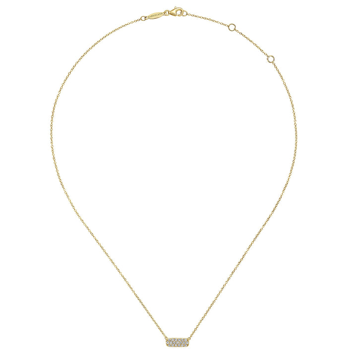 Gabriel & Co. NK4943Y45JJ 14K Yellow Gold Rectangular Diamond Pendant Necklace