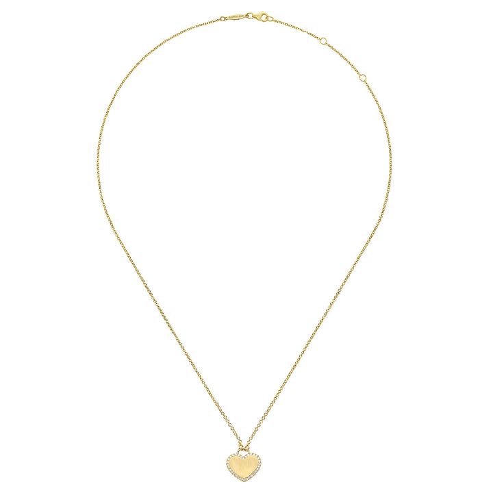 Gabriel & Co. NK5199Y45JJ 14K Yellow Gold Diamond Halo Heart Pendant Necklace