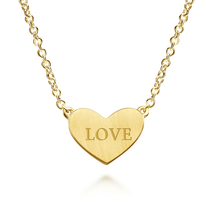 Gabriel & Co. NK5200Y45JJ 14K Yellow Gold Heart Pendant Necklace with Diamond Accent