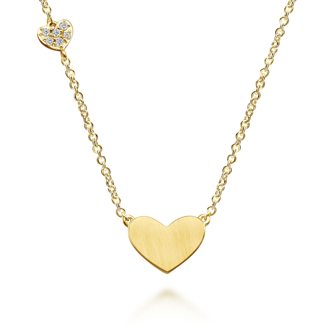 Gabriel & Co. NK5200Y45JJ 14K Yellow Gold Heart Pendant Necklace with Diamond Accent