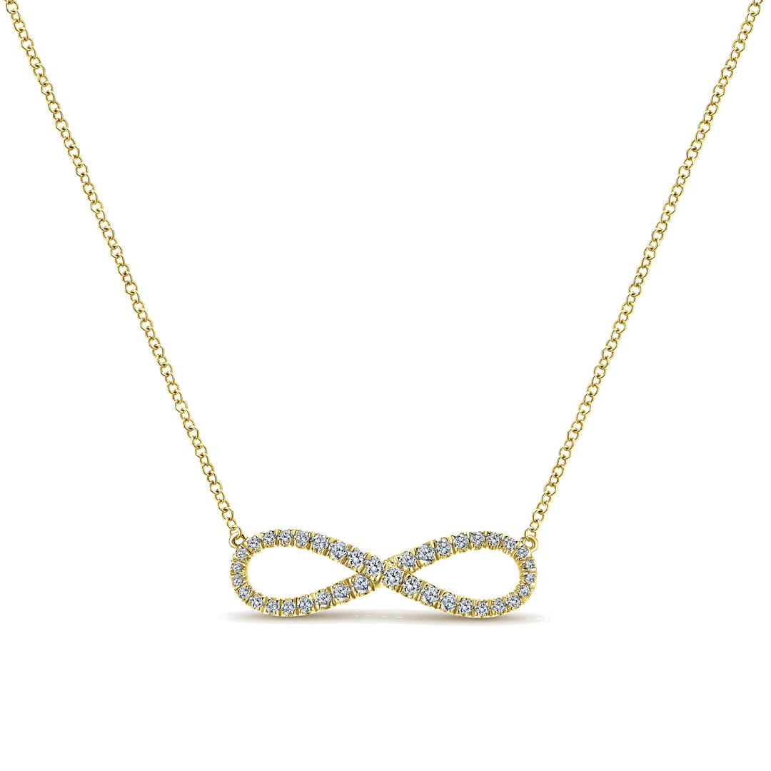 Gabriel & Co. NK5290Y45JJ 14K Yellow Gold Diamond Infinity Symbol Pendant Necklace