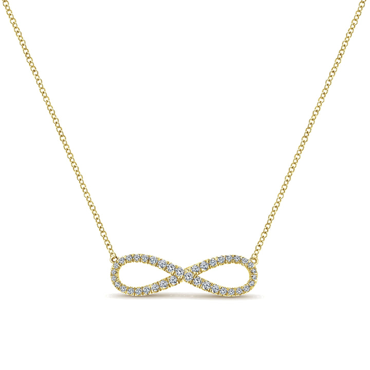 Gabriel & Co. NK5290Y45JJ 14K Yellow Gold Diamond Infinity Symbol Pendant Necklace