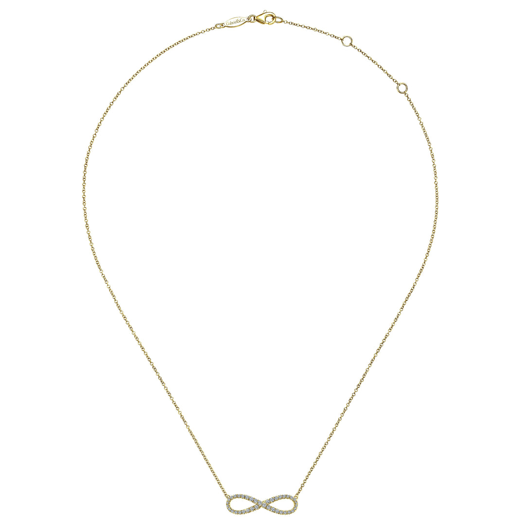 Gabriel & Co. NK5290Y45JJ 14K Yellow Gold Diamond Infinity Symbol Pendant Necklace