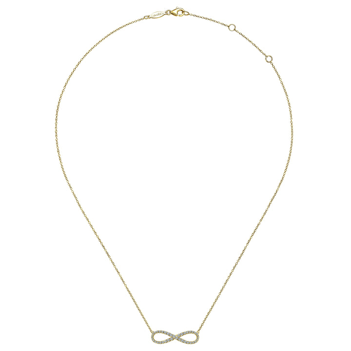 Gabriel & Co. NK5290Y45JJ 14K Yellow Gold Diamond Infinity Symbol Pendant Necklace