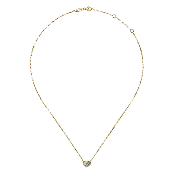 Gabriel & Co. NK5450Y45JJ 14K Yellow Gold Pave Diamond Pendant Heart Necklace